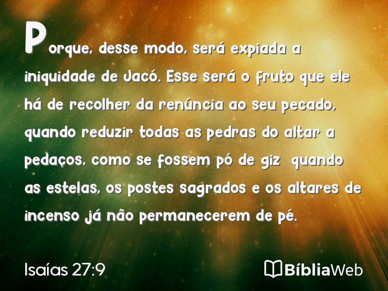 Isaías 27:9 em imagem para compartilhar