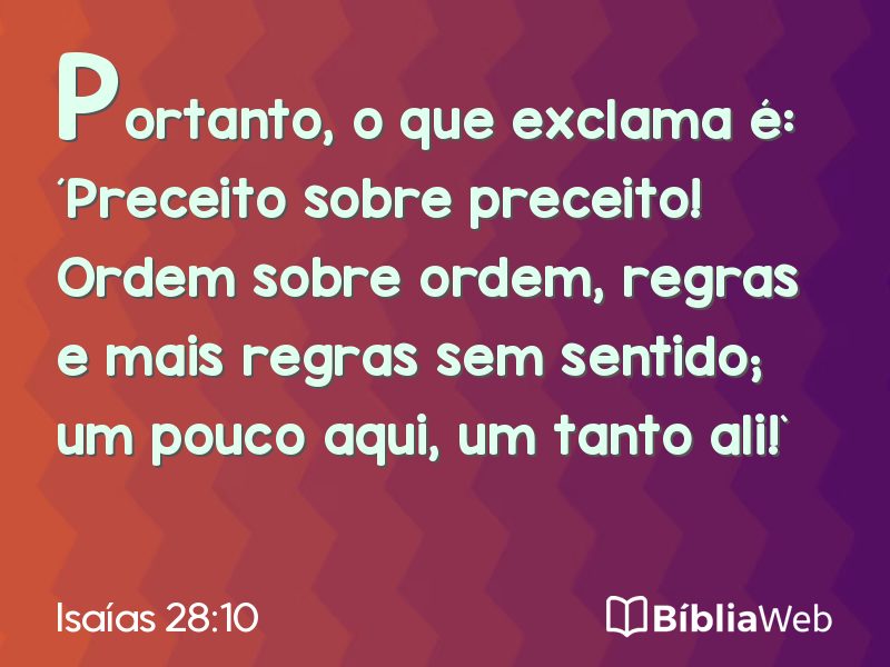 Isaías 28:10 em imagem para compartilhar