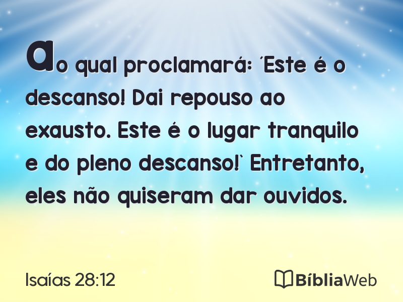 Isaías 28:12 em imagem para compartilhar