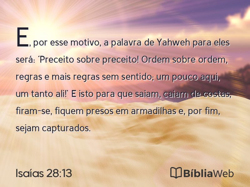 Isaías 28:13 em imagem para compartilhar