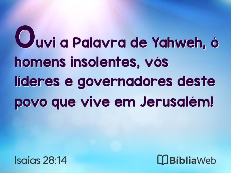 Isaías 28:14 em imagem para compartilhar