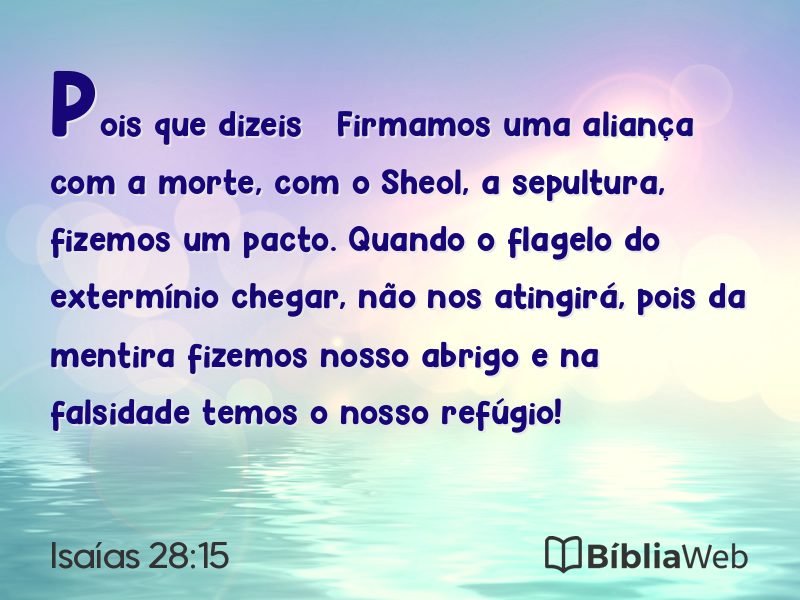 Isaías 28:15 em imagem para compartilhar