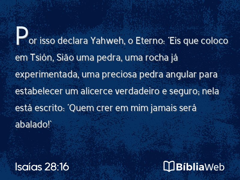 Isaías 28:16 em imagem para compartilhar
