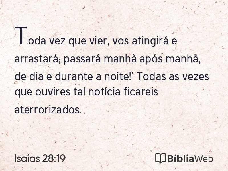 Isaías 28:19 em imagem para compartilhar