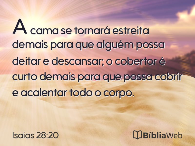 Isaías 28:20 em imagem para compartilhar