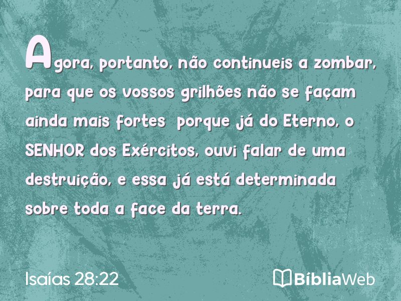 Isaías 28:22 em imagem para compartilhar