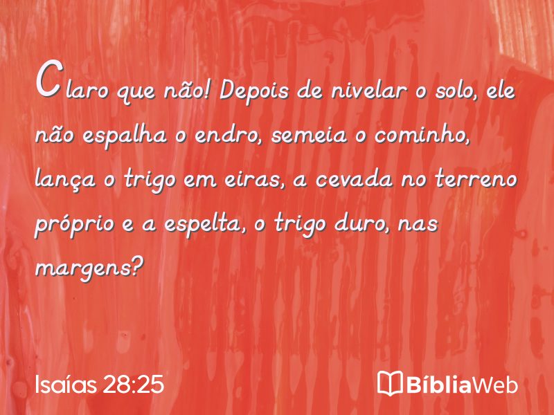 Isaías 28:25 em imagem para compartilhar