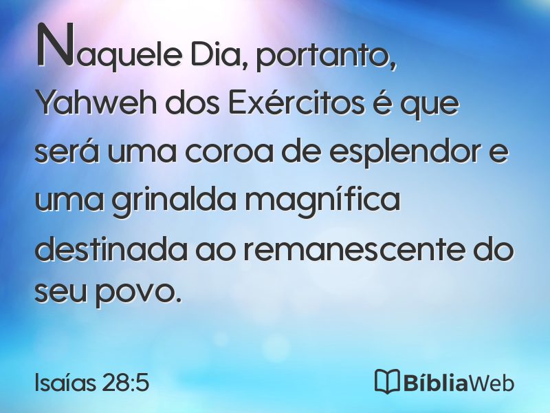 Isaías 28:5 em imagem para compartilhar