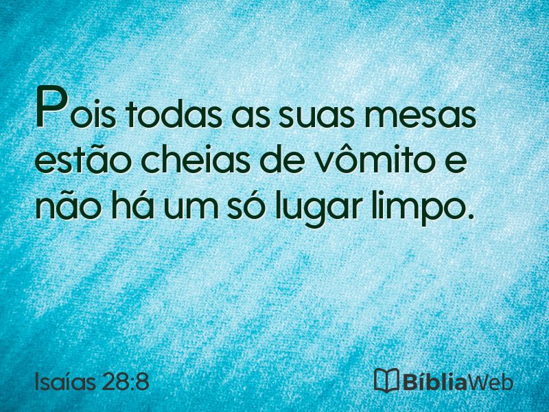 Isaías 28:8 em imagem para compartilhar