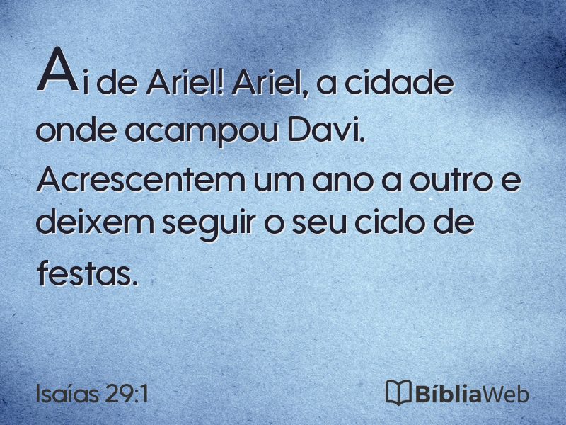 Isaías 29:1 em imagem para compartilhar