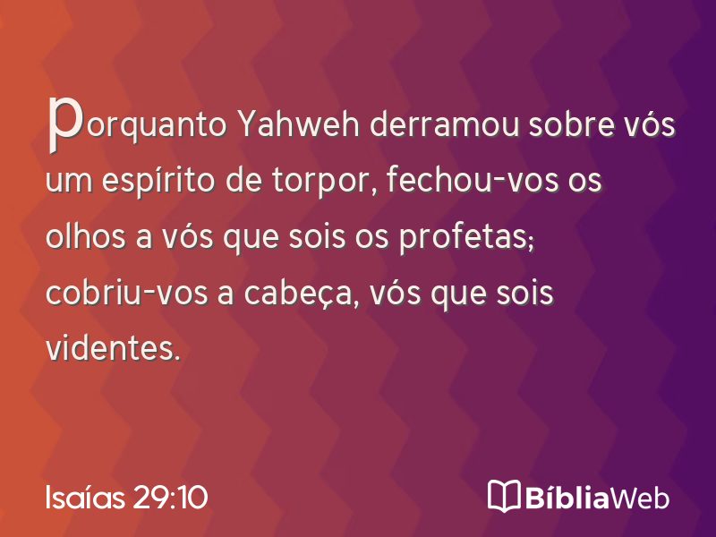 Isaías 29:10 em imagem para compartilhar
