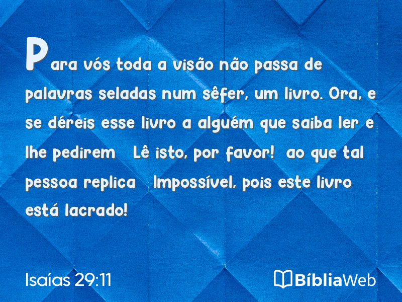 Isaías 29:11 em imagem para compartilhar