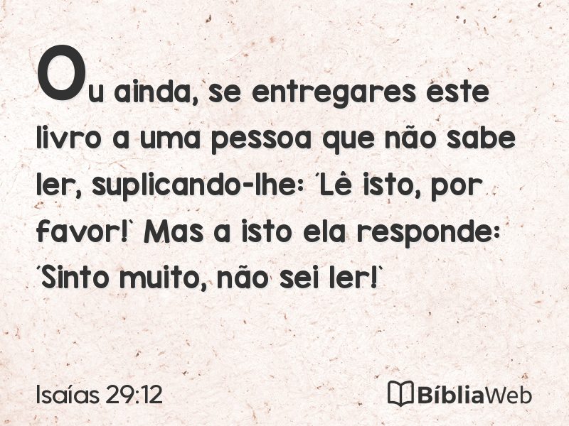 Isaías 29:12 em imagem para compartilhar