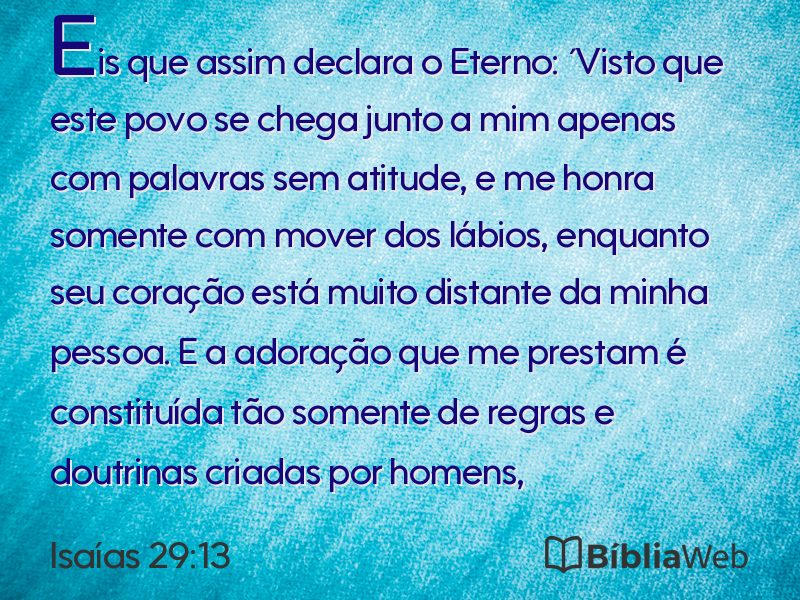 Isaías 29:13 em imagem para compartilhar