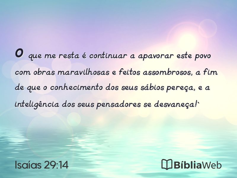 Isaías 29:14 em imagem para compartilhar