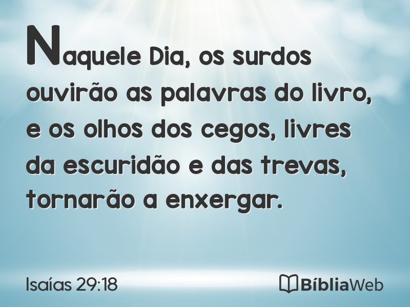 Isaías 29:18 em imagem para compartilhar