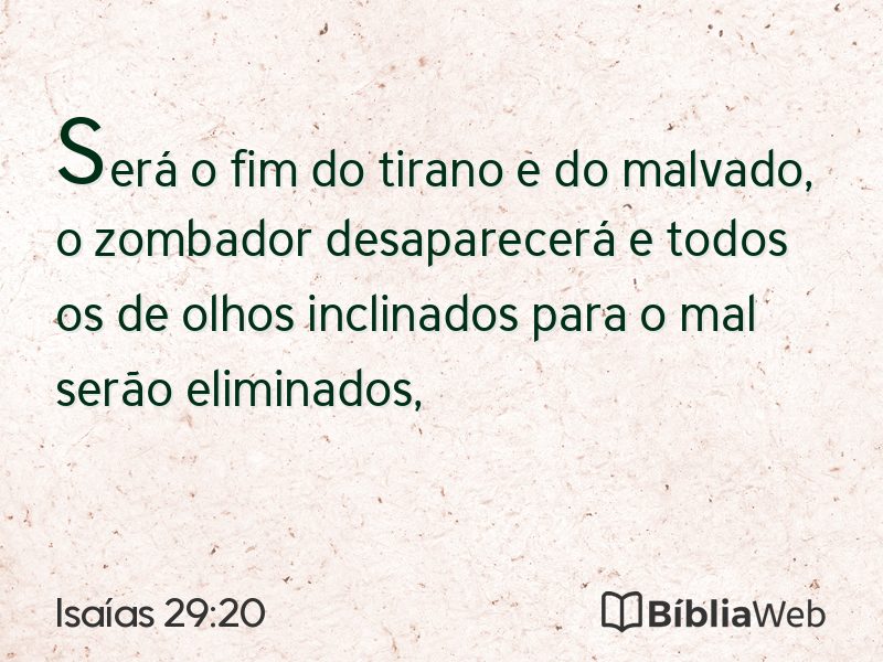 Isaías 29:20 em imagem para compartilhar