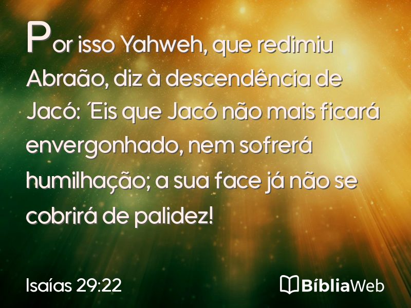 Isaías 29:22 em imagem para compartilhar