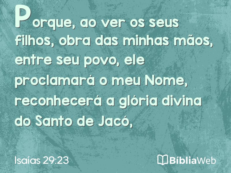 Isaías 29:23 em imagem para compartilhar