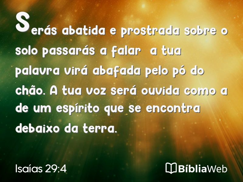 Isaías 29:4 em imagem para compartilhar
