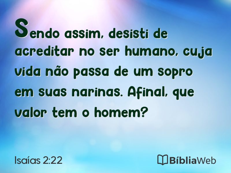 Isaías 2:22 em imagem para compartilhar