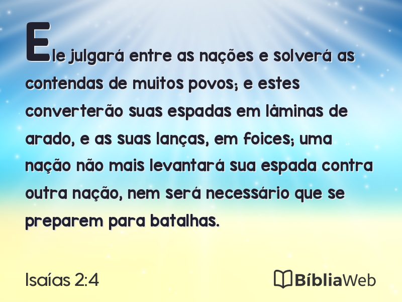 Isaías 2:4 em imagem para compartilhar