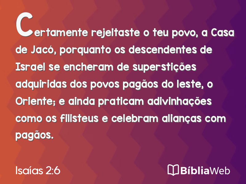 Isaías 2:6 em imagem para compartilhar