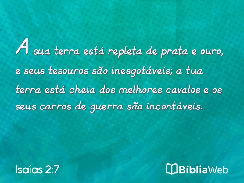 Isaías 2:7 em imagem para compartilhar
