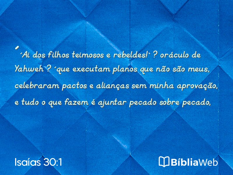 Isaías 30:1 em imagem para compartilhar
