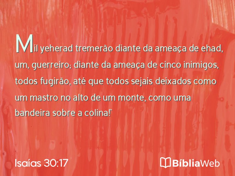 Isaías 30:17 em imagem para compartilhar