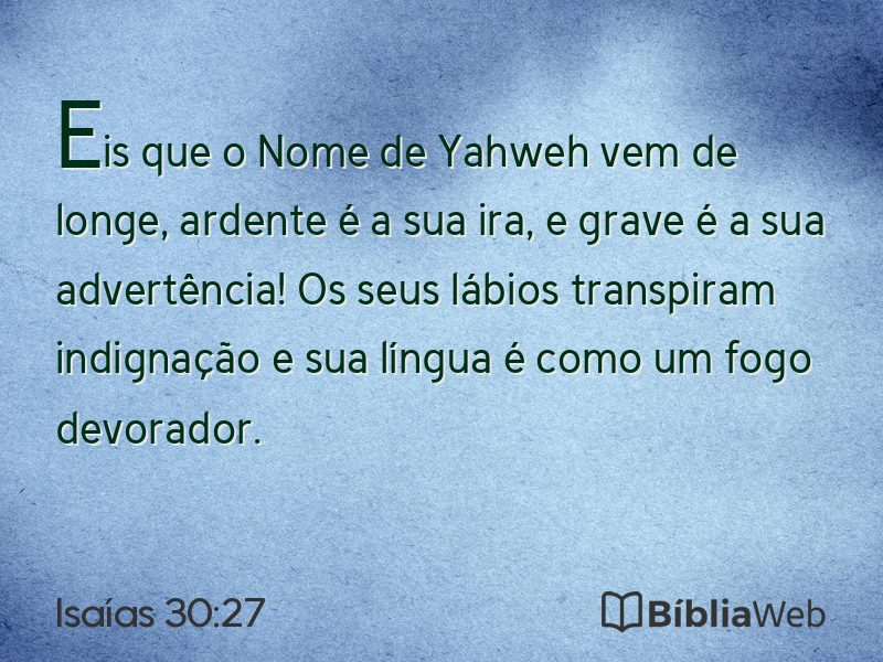 Isaías 30:27 em imagem para compartilhar