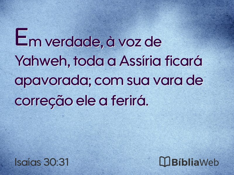 Isaías 30:31 em imagem para compartilhar