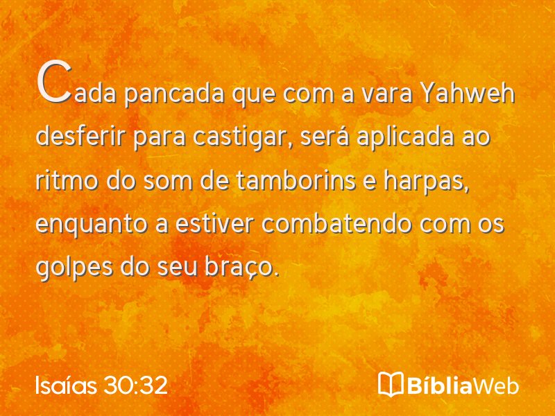 Isaías 30:32 em imagem para compartilhar