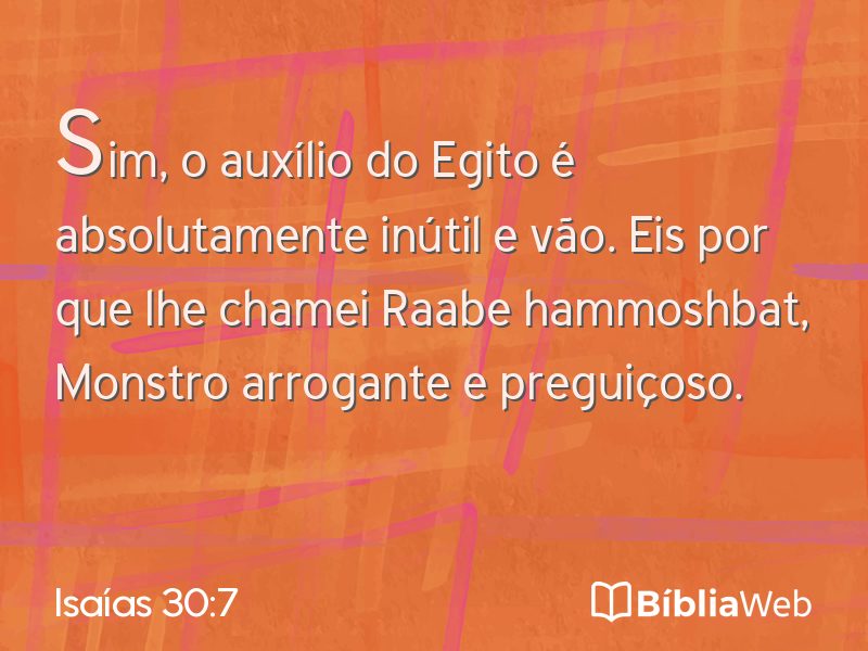 Isaías 30:7 em imagem para compartilhar