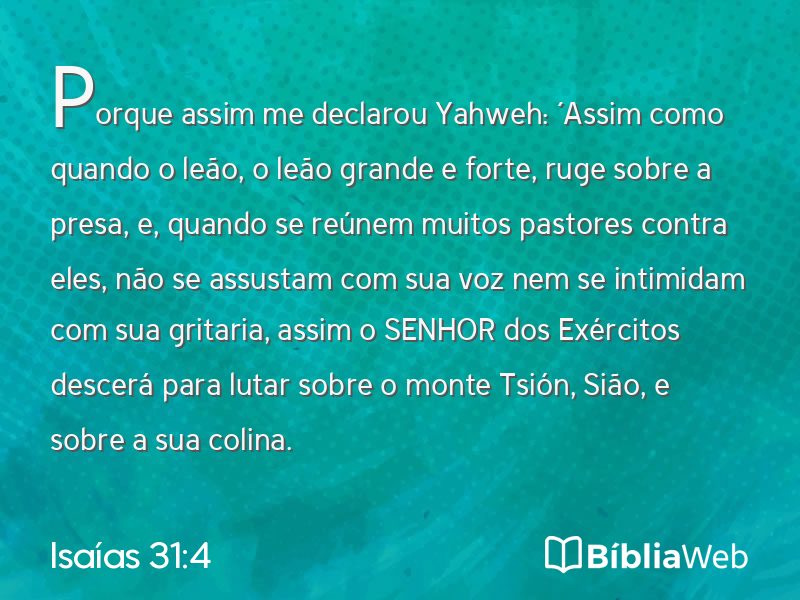 Isaías 31:4 em imagem para compartilhar