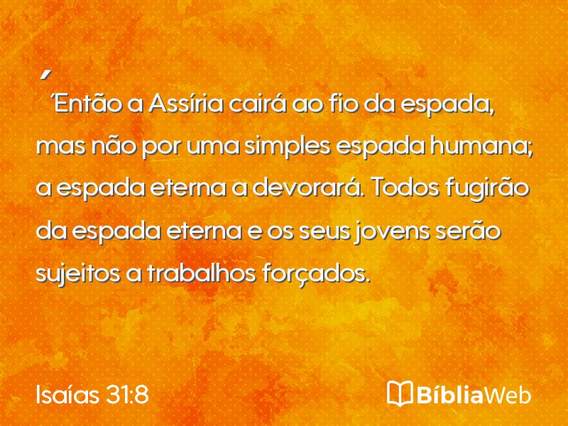 Isaías 31:8 em imagem para compartilhar