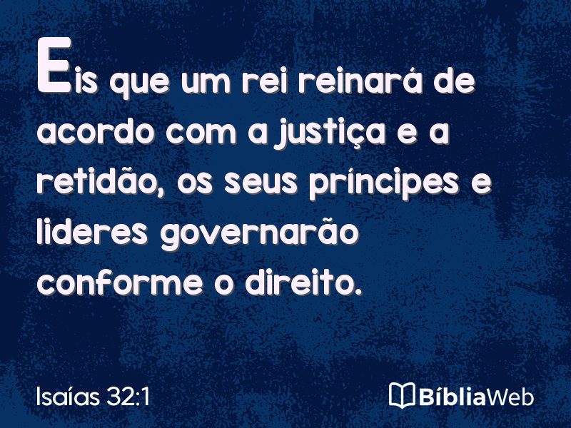 Isaías 32:1 em imagem para compartilhar