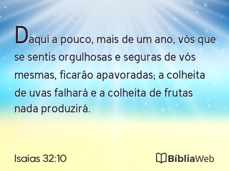 Isaías 32:10 em imagem para compartilhar