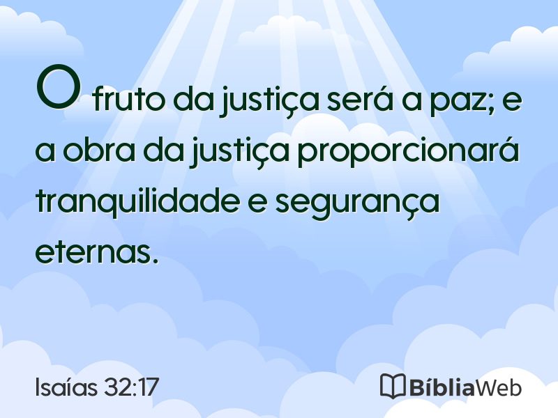 Isaías 32:17 em imagem para compartilhar