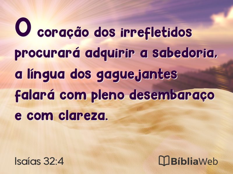 Isaías 32:4 em imagem para compartilhar