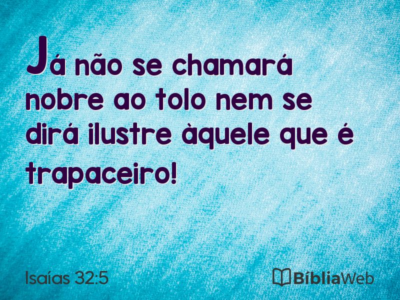 Isaías 32:5 em imagem para compartilhar