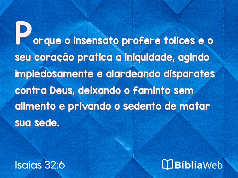Isaías 32:6 em imagem para compartilhar