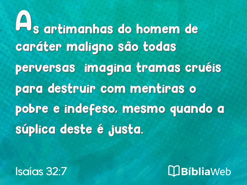 Isaías 32:7 em imagem para compartilhar