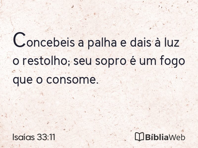 Isaías 33:11 em imagem para compartilhar
