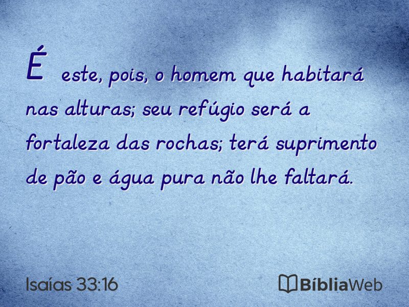 Isaías 33:16 em imagem para compartilhar