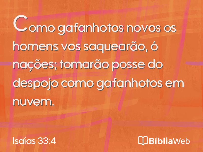 Isaías 33:4 em imagem para compartilhar