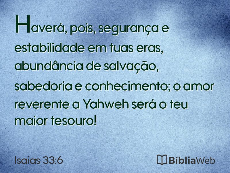 Isaías 33:6 em imagem para compartilhar