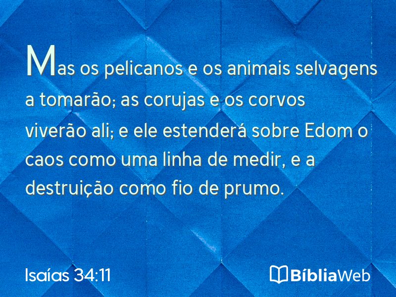 Isaías 34:11 em imagem para compartilhar
