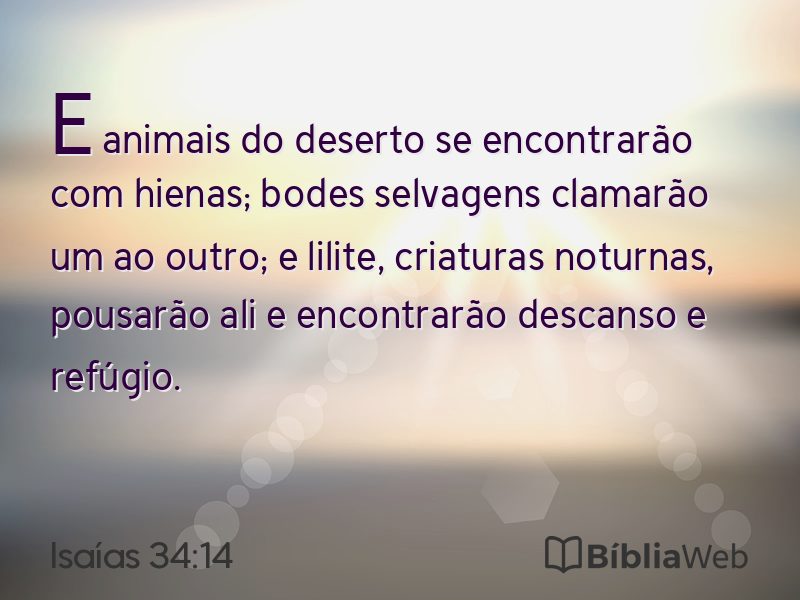 Isaías 34:14 em imagem para compartilhar