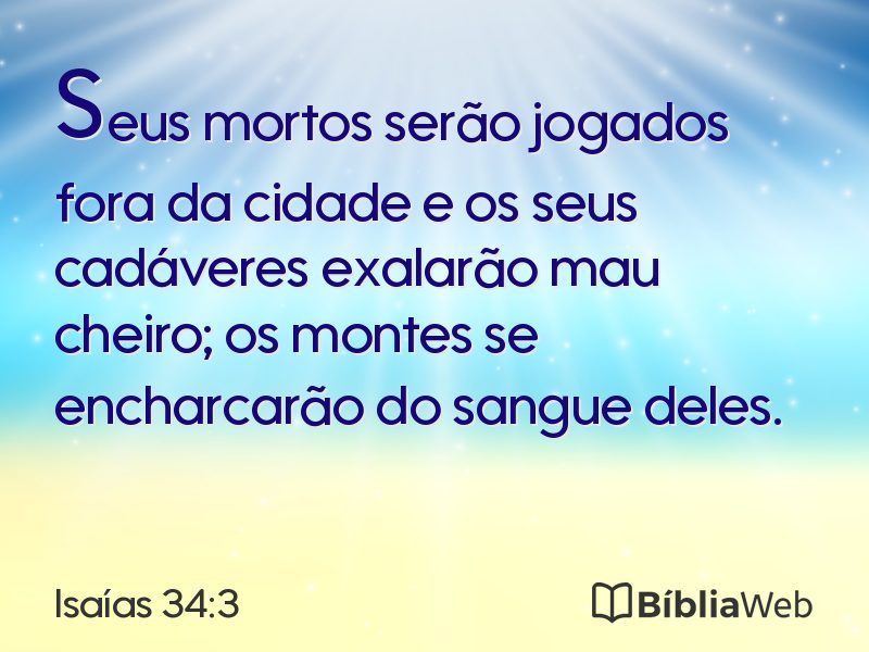 Isaías 34:3 em imagem para compartilhar